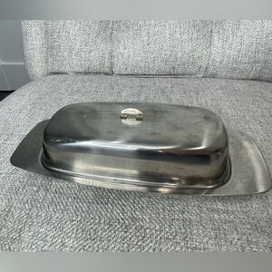 Vintage SELANDIA Stainless Steel Denmark Butter Dish Mid Century 3 Piece